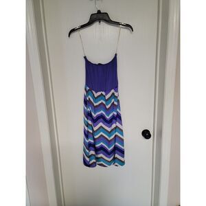⭐️ Womens soft zig zag striped strapless dress - size s